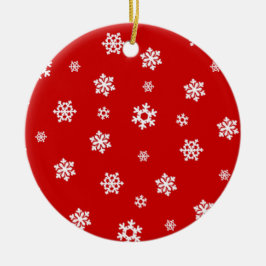 Schneeflocken (weiß) [Weihnachtsmuster] Keramik Ornament