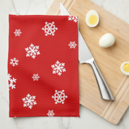 Schneeflocken (weiß) [Weihnachtsmuster] Küchentuch