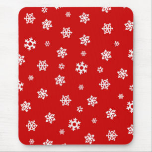 Schneeflocken (weiß) [Weihnachtsmuster] Mousepad