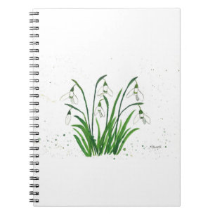 Schneeflocken, weiße Blume, Aquarell Notizblock