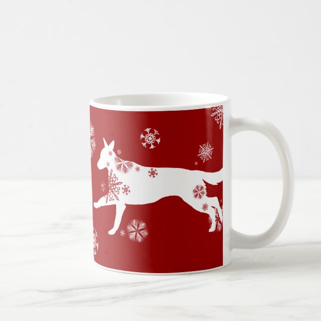 Schneeflocken Weißer Hirtenhund Kaffeetasse (Rechts)