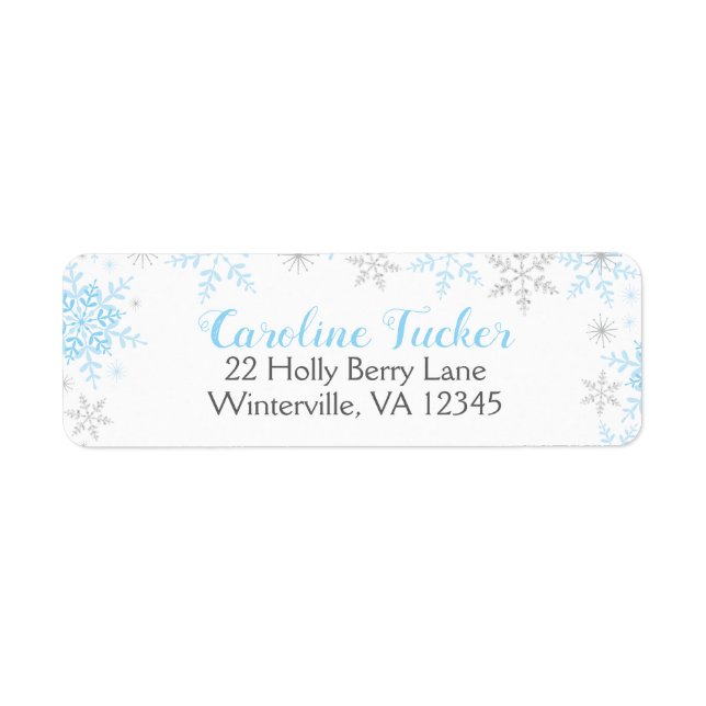 Schneeflocken Winter Baby Boy Dusche Blue Silver (Vorne)