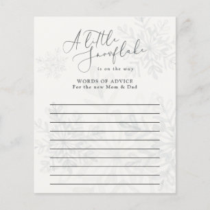 Schneeflocken Winter Babydusche Ratschläge Worte