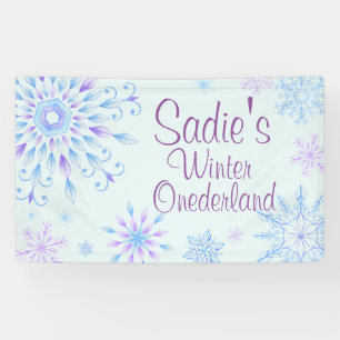 Schneeflocken Winter Einmal-Derland Erster Geburts Banner