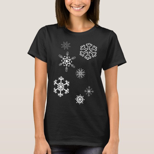 Schneeflocken Winter ist hier und Schnee T-Shirt (Vorderseite)