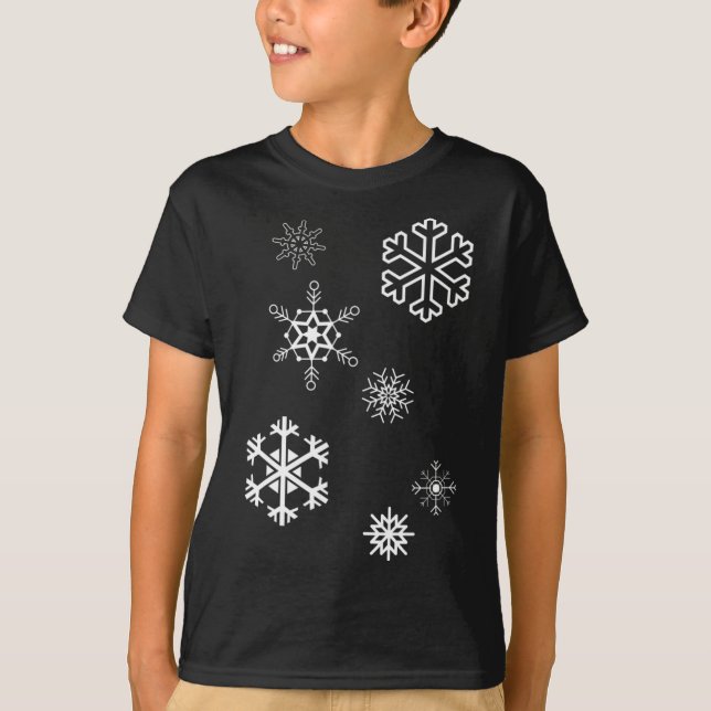Schneeflocken Winter ist hier und Schnee T-Shirt (Vorderseite)