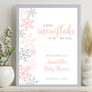 Schneeflocken-Winter-Mädchen-Baby-Party-Einladungs Poster