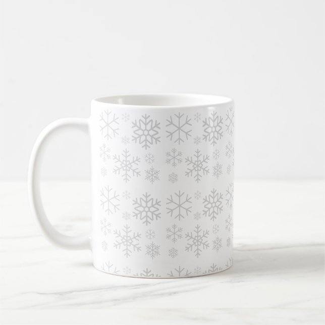 Schneeflocken-Winter-Weihnachtsmuster Kaffeetasse (Links)