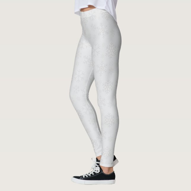 Schneeflocken-Winter-Weihnachtsmuster Leggings (Links)