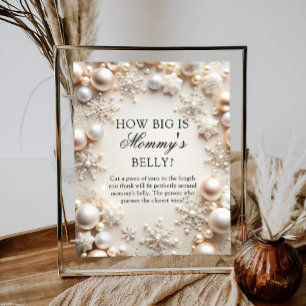 Schneeflocken Winter Wie groß ist Mama's Bauch Poster