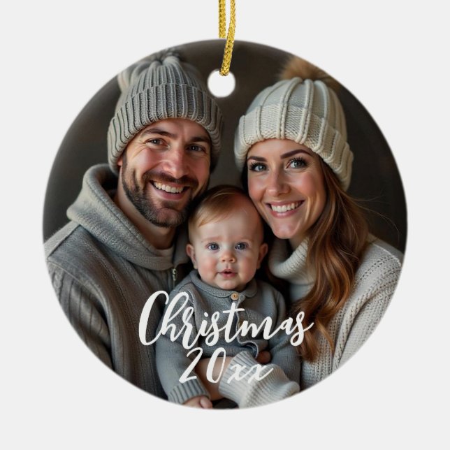 Schneeflocken WinterFoto Keramik Ornament (Vorne)