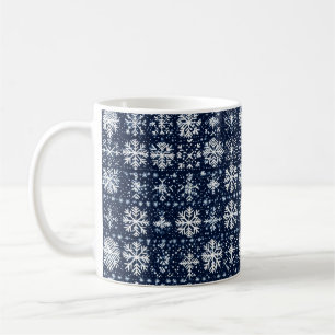 Schneeflocken Wintermuster Kaffeetasse