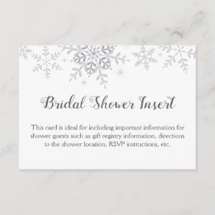 Schneeflocken Winterwonderland Brautparty Beilage Begleitkarte