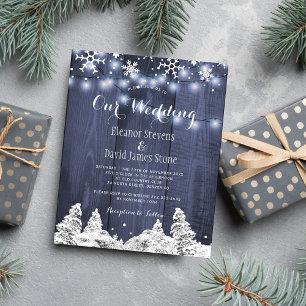 Schneeflocken Winterwunderland Hochzeitseinladung
