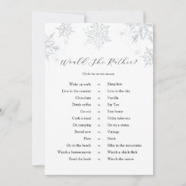 Schneeflocken würden eher eine Spielkarte sein Einladung