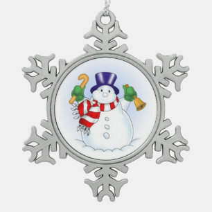 Schneeflocken-Zinnschuppen/Schneemann Schneeflocken Zinn-Ornament
