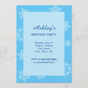 Schneeflocken zum Geburtstag Einladung