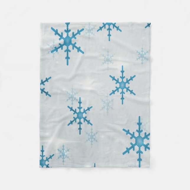 SchneeflockenBling Weihnachten Fleecedecke (Vorderseite)