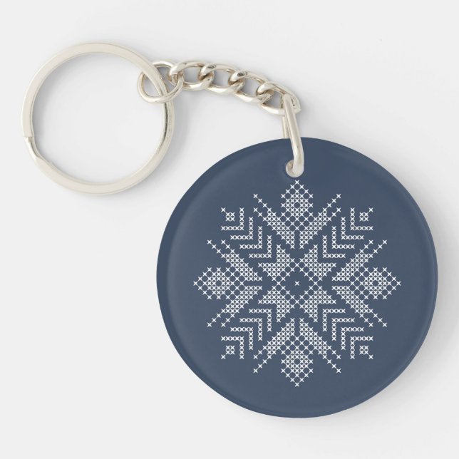 Schneeflockendesign Schlüsselanhänger (Vorderseite)