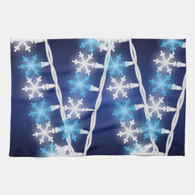 Schneeflockenlichter Geschirrtuch (Horizontal)