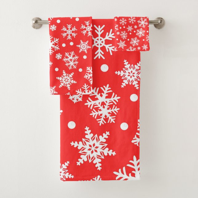 Schneeflockenmuster Badhandtuch Set (Insitu)