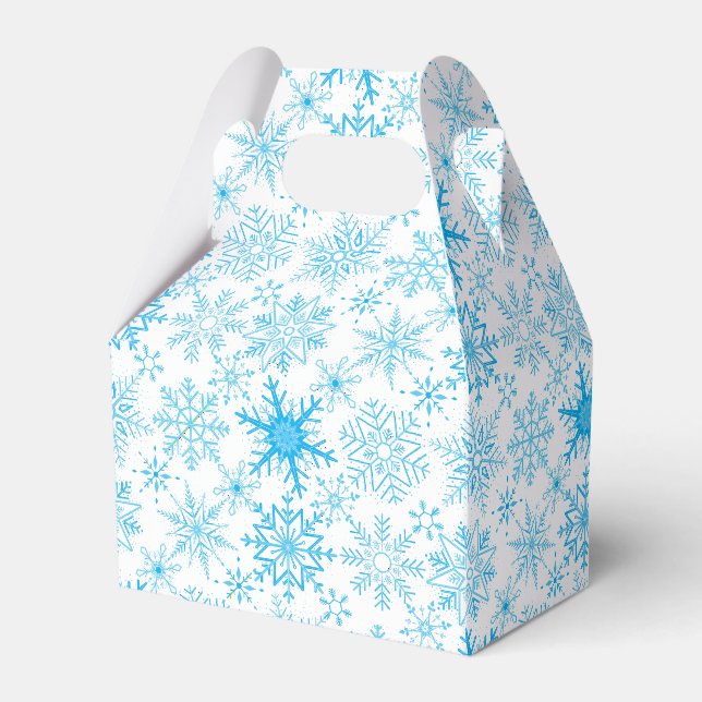 Schneeflockenmuster blau geschenkschachtel (Vorderseite)