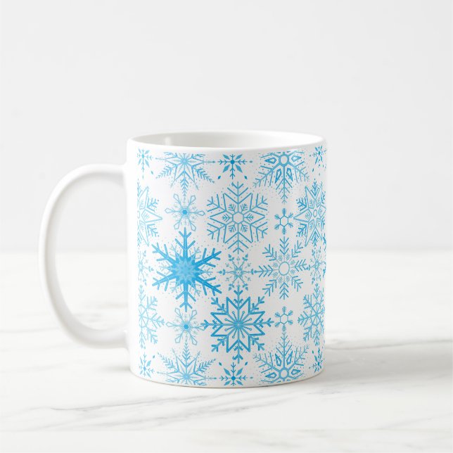 Schneeflockenmuster blau kaffeetasse (Links)