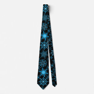 Schneeflockenmuster Blau Schwarzer BG Krawatte