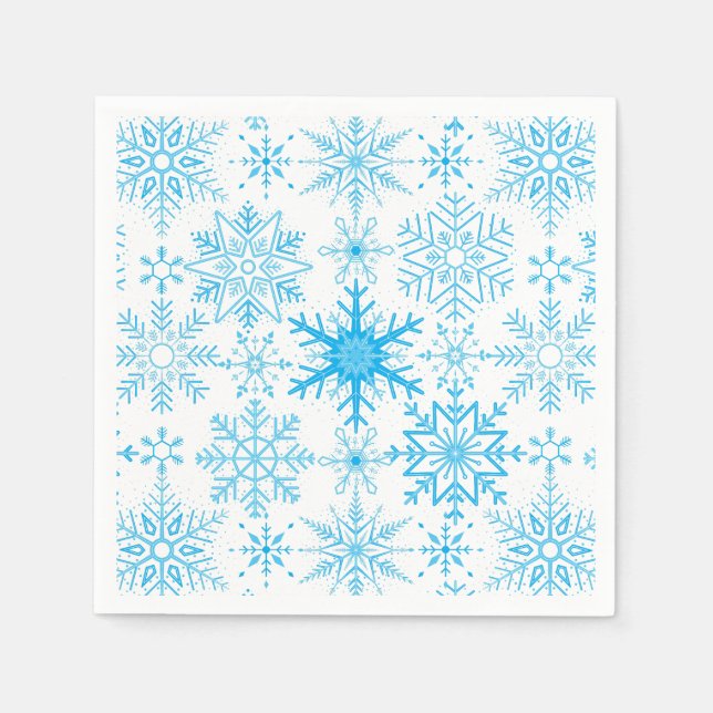 Schneeflockenmuster blau serviette (Vorderseite)