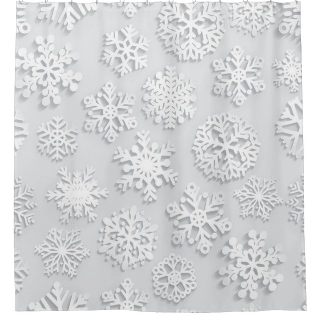 Schneeflockenmuster Duschvorhang (Vorderseite)