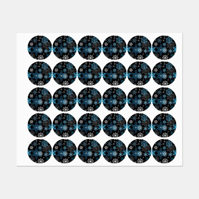 Schneeflockenmuster Etiketten (Blatt)