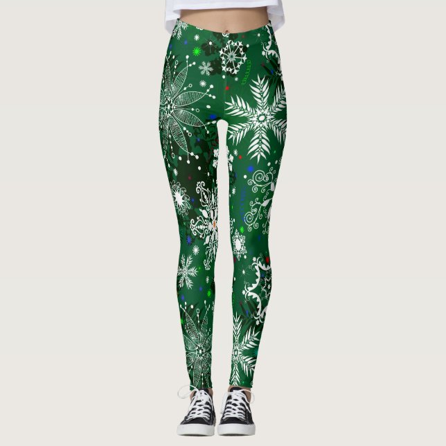 Schneeflockenmuster für Weihnachten - Leggings (Vorderseite)