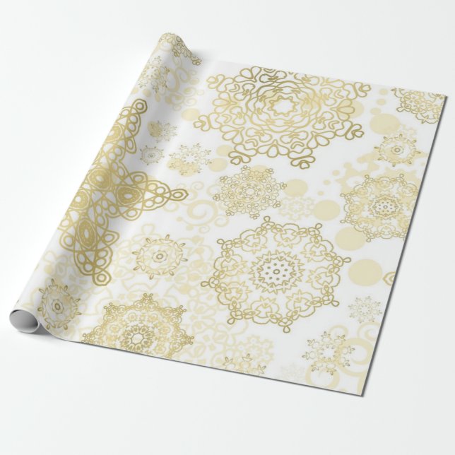 Schneeflockenmuster Geschenkpapier (Ungerollt)