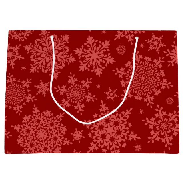 Schneeflockenmuster Große Geschenktüte (Vorderseite)