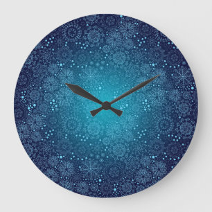 Schneeflockenmuster Große Wanduhr