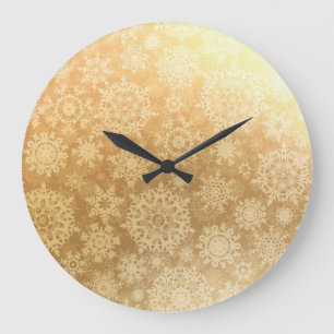 Schneeflockenmuster Große Wanduhr
