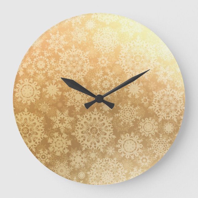 Schneeflockenmuster Große Wanduhr (Vorderseite)