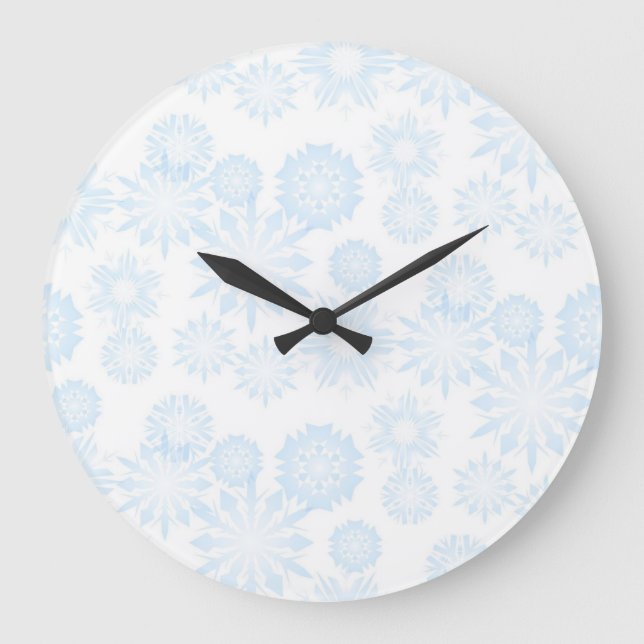Schneeflockenmuster Große Wanduhr (Vorderseite)