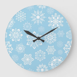 Schneeflockenmuster Große Wanduhr
