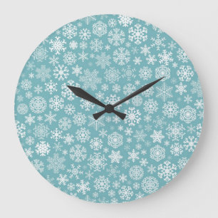 Schneeflockenmuster Große Wanduhr