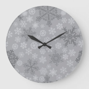 Schneeflockenmuster Große Wanduhr