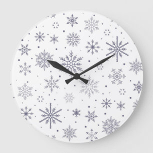 Schneeflockenmuster Große Wanduhr