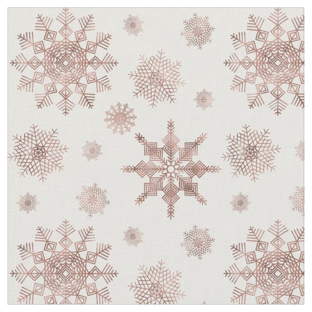 Schneeflockenmuster in Imitaten Rose Gold-Look Far Stoff (Nahaufnahme)