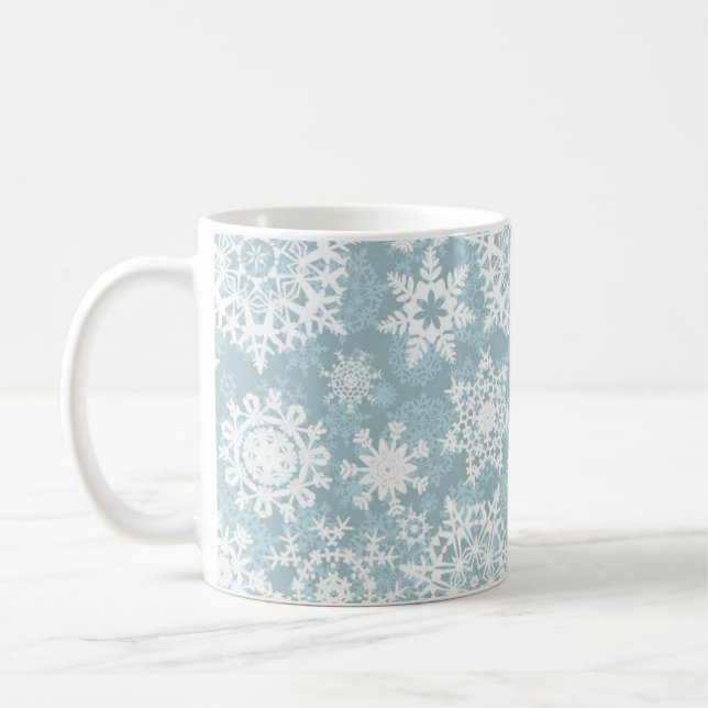 Schneeflockenmuster Kaffeetasse (Links)