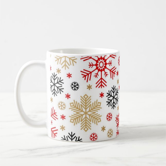 Schneeflockenmuster Kaffeetasse (Links)