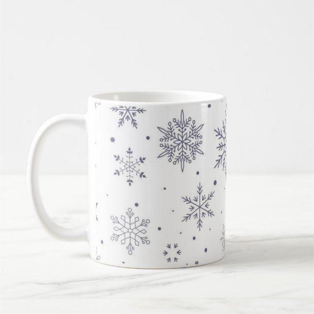 Schneeflockenmuster Kaffeetasse (Links)