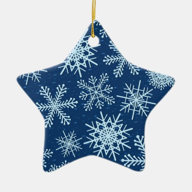 Schneeflockenmuster Keramik Ornament (Vorne)