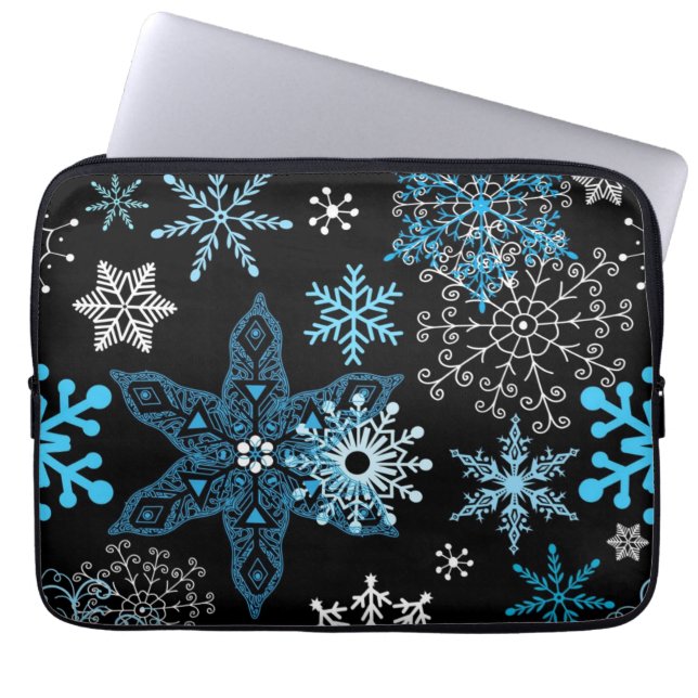 Schneeflockenmuster Laptopschutzhülle (Vorderseite)