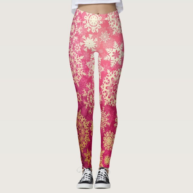 Schneeflockenmuster Leggings (Vorderseite)