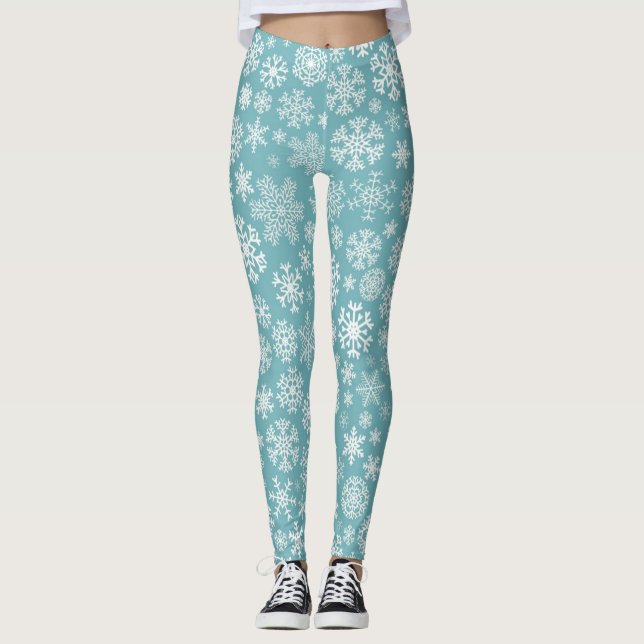Schneeflockenmuster Leggings (Vorderseite)